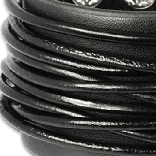 SilberDream Lederarmband schwarz Herren Leder Armband LAP010S
