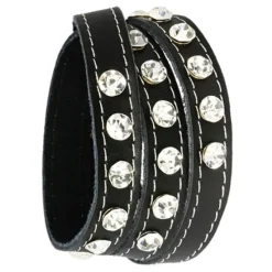 SilberDream Lederarmband schwarz Zirkonia Damen Leder Armband LAP228S