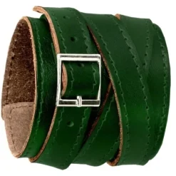 SilberDream Lederarmband dunkelgrün Herren Leder Armband LA1302G