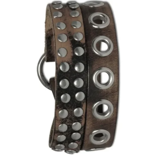 SilberDream Lederarmband unisex braun Nieten Leder Armband LA5645B