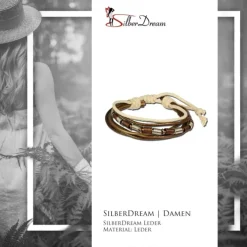 SilberDream Lederarmband metallic braun Surferarmband Armband LA1237F
