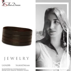 SilberDream Lederarmband Riemchen braun Herren Leder Armband LA5428B