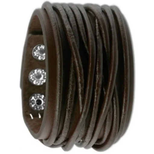 SilberDream Lederarmband dunkelbraun Herren Leder Armband LAP010B