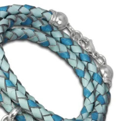 SilberDream Lederarmband türkis Bolo-Wickelarmband Echt-Leder LAP599T