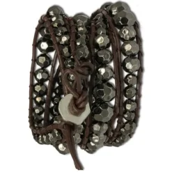 SilberDream Lederarmband Metallperle metall Damen Leder Band LA2917B