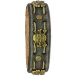 SilberDream Lederarmband grau Herren Leder Armband Totenkopf LA5351B