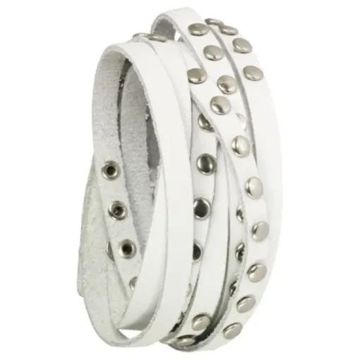 SilberDream Lederarmband weiß Damen Leder Armband LA2250W