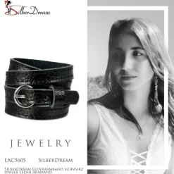 SilberDream Lederarmband schwarz unisex Leder Armband LAC560S
