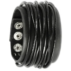 SilberDream Lederarmband schwarz Herren Leder Armband LAP010S