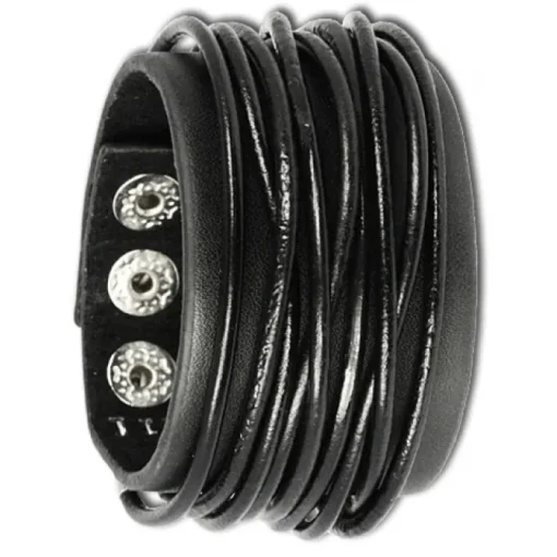 SilberDream Lederarmband schwarz Herren Leder Armband LAP010S