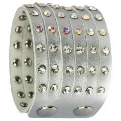 SilberDream Lederarmband silber Zirkonia Damen Leder Armband LAC221K