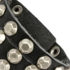 SilberDream Lederarmband Nieten Mann schwarz Leder Armband LAP128S