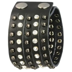 SilberDream Lederarmband schwarz Zirkonia Damen Leder Armband LAP231S