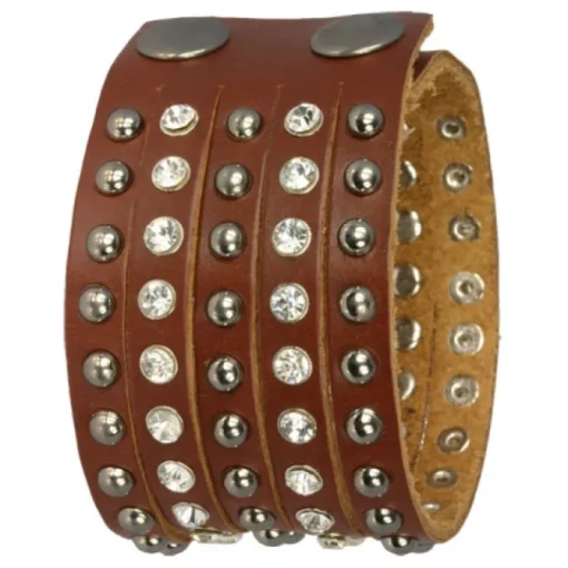 SilberDream Lederarmband braun Zirkonia Damen Leder Armband LAP231B