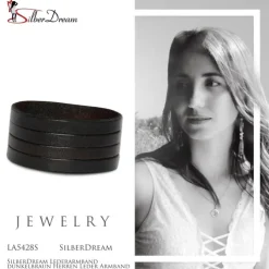 SilberDream Lederarmband dunkelbraun Herren Leder Armband LA5428S