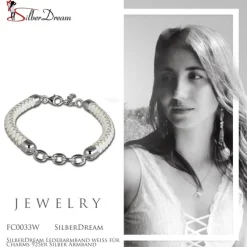 SilberDream Lederarmband weiß für Charms 925er Silber Armband FC0033W