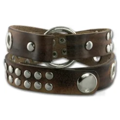 SilberDream Lederarmband unisex braun Nieten Leder Armband LA5645B