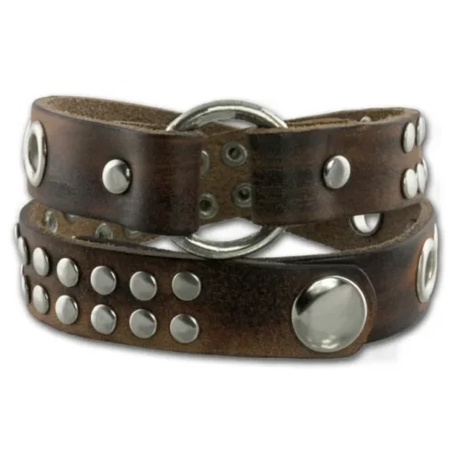 SilberDream Lederarmband unisex braun Nieten Leder Armband LA5645B