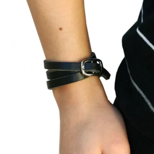 SilberDream Lederarmband schwarz Herren Leder Armband LA2219
