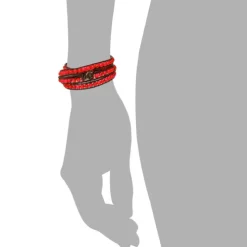 SilberDream Lederarmband Glas Kugel rot Damen Armband LA2624R