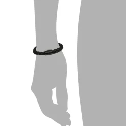 SilberDream Lederarmband schwarz Edelstahlverschluss geschwärzt LS4802