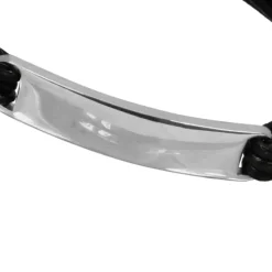 SilberDream Lederarmband Plakette schwarz Edelstahl Armband LAP009S