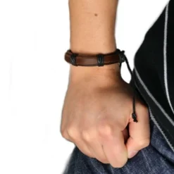 SilberDream Lederarmband braun Herren Leder Armband LA0037B
