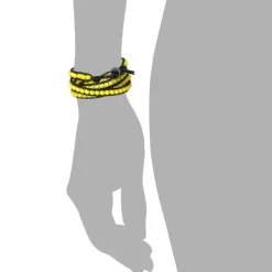 SilberDream Lederarmband Glas Kugel gelb Damen Armband LA2624Y