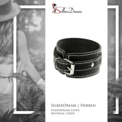 SilberDream Lederarmband schwarz Herren Leder Armband LA1189S