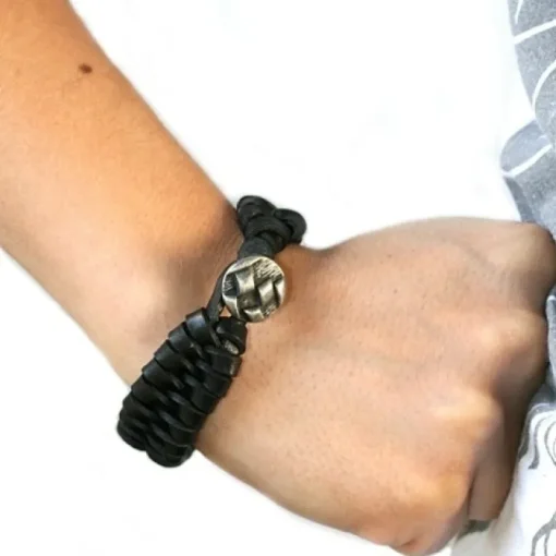 SilberDream Lederarmband schwarz Herren Leder Armband LA3073S