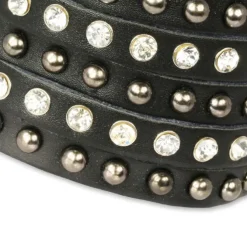 SilberDream Lederarmband schwarz Zirkonia Damen Leder Armband LAP231S