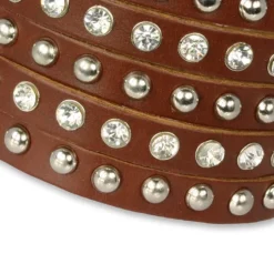 SilberDream Lederarmband braun Zirkonia Damen Leder Armband LAP231B