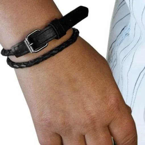 SilberDream Lederarmband schwarz Herren Leder Armband LAC038S