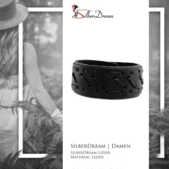 SilberDream Lederarmband schwarz Zierband Leder Armband LA5656S