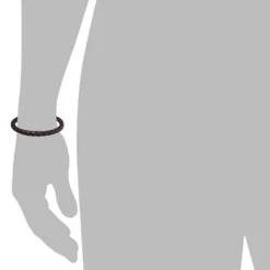 SilberDream Lederarmband geflochten braun Edelstahl Armband LAP008B