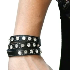 SilberDream Lederarmband schwarz Zirkonia Damen Leder Armband LAP228S