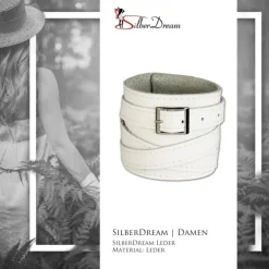 SilberDream Lederarmband weiß Damen Leder Armband LA1302W