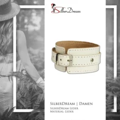 SilberDream Lederarmband weiß Damen Leder Armband LA1189W
