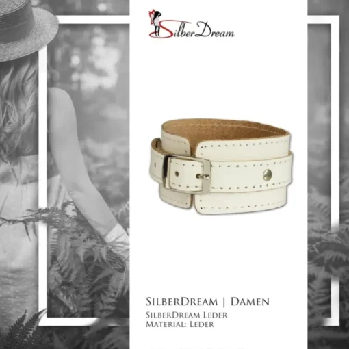 SilberDream Lederarmband weiß Damen Leder Armband LA1189W