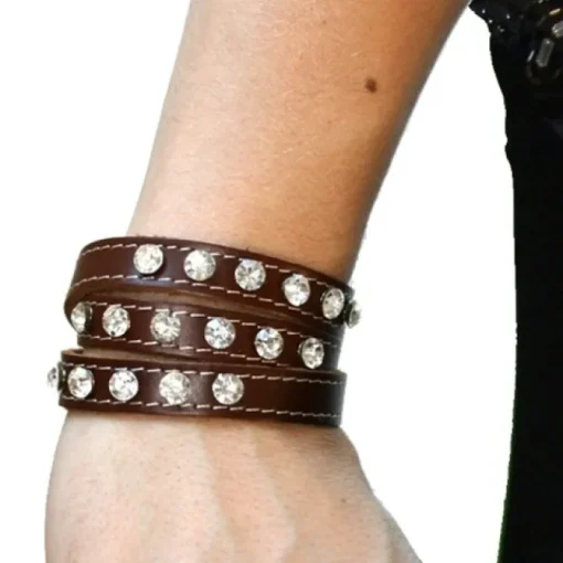 SilberDream Lederarmband braun Zirkonia Damen Leder Armband LAP228B