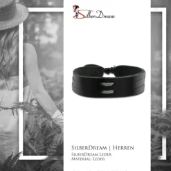 SilberDream Lederarmband unisex schwarz Knotenverschluss Armband LAP534S
