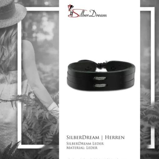 SilberDream Lederarmband unisex schwarz Knotenverschluss Armband LAP534S