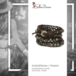 SilberDream Lederarmband Metallperle metall Damen Leder Band LA2917B