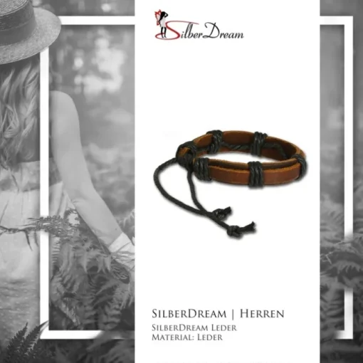 SilberDream Lederarmband braun Herren Leder Armband LA0037B