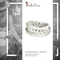 SilberDream Lederarmband weiß Damen Leder Armband LA2250W