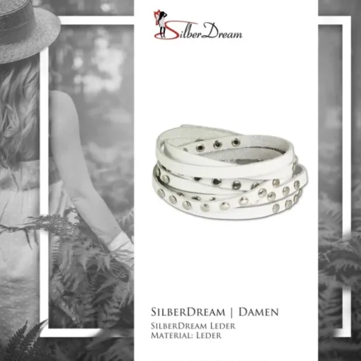SilberDream Lederarmband weiß Damen Leder Armband LA2250W
