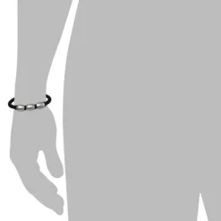 SilberDream Lederarmband Edelstahl Perle schwarz Leder Armband LAP007S