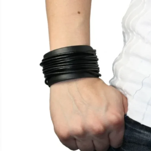 SilberDream Lederarmband schwarz Herren Leder Armband LAP010S
