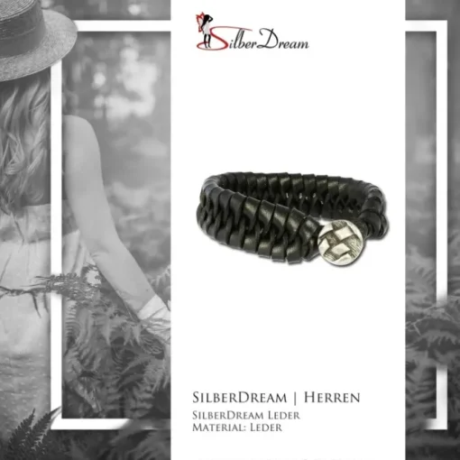 SilberDream Lederarmband schwarz Herren Leder Armband LA3073S