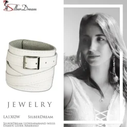 SilberDream Lederarmband weiß Damen Leder Armband LA1302W